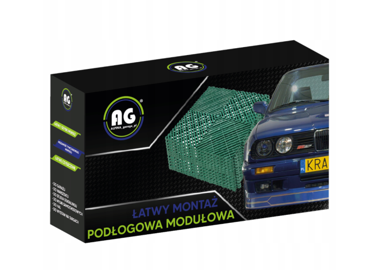 Płyta garażowa modułowa PP 40x40x1,8cm - zielona