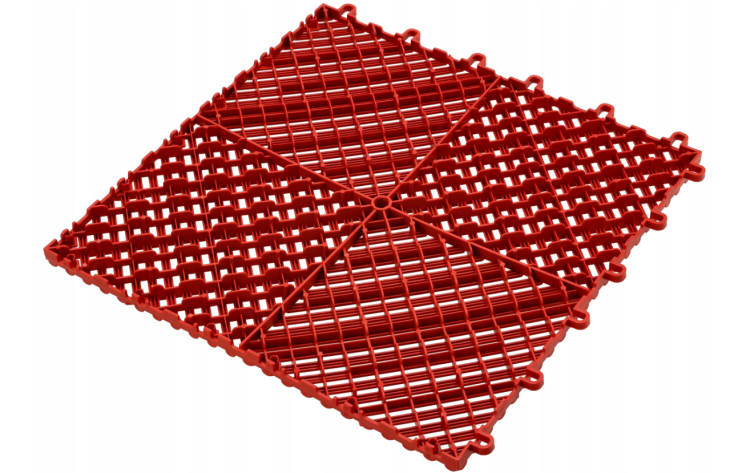 Płyta garażowa modułowa PP 40x40x1,8cm - czerwona