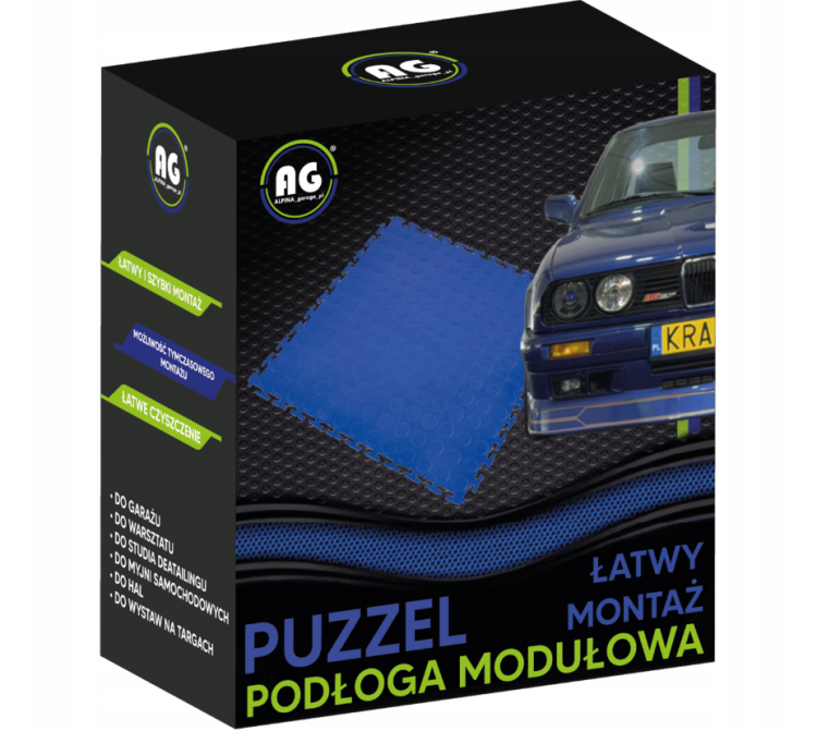 Płyta garażowa modułowa PC 50x50x0,6cm - niebieska