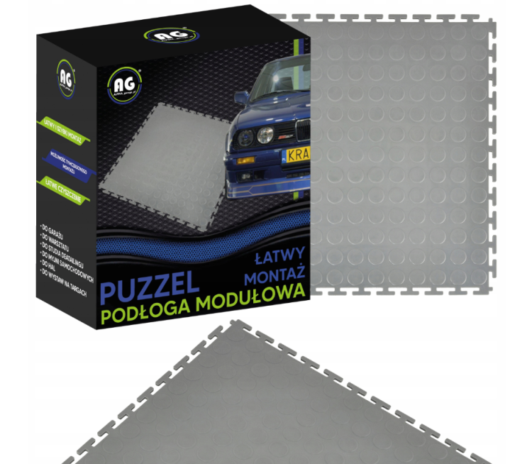 Podłoga garażowa modułowa PC 50x50x0,6cm - szara