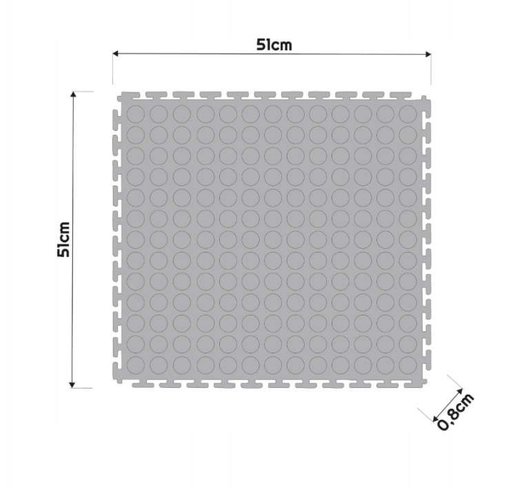 Podłoga garażowa modułowa PC 50x50x0,6cm - szara