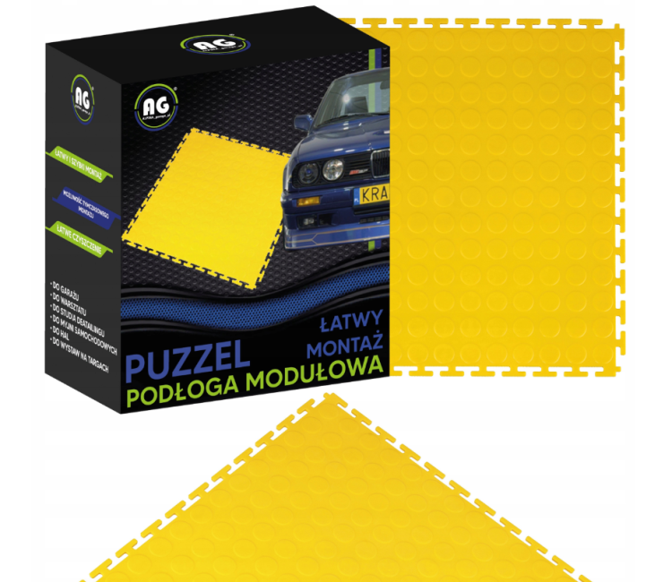 Płyta garażowa modułowa PC 50x50x0,6cm - żółta