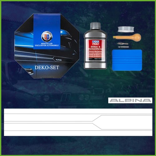 Srebrny zestaw dekoracyjny ALPINA – do przedniego spoilera BMW Serii 5 E60/E61 (od 03/2007, LCI)