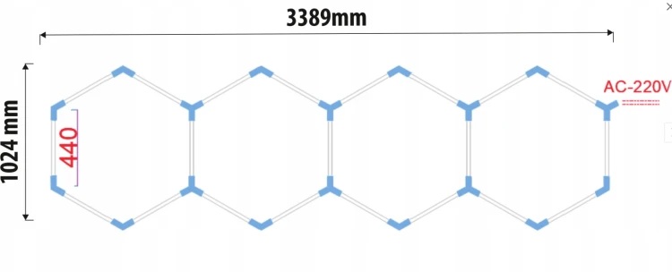 Lampa LED Hexagon do Garażu 168W – BARWA ZIMNA