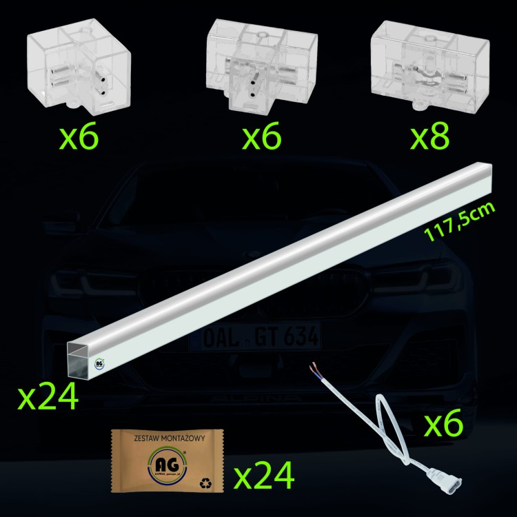 Lampa sufitowa LED Hexagon IP44 - 210W - 110 lm/W - 243 x 485cm - barwa zimna