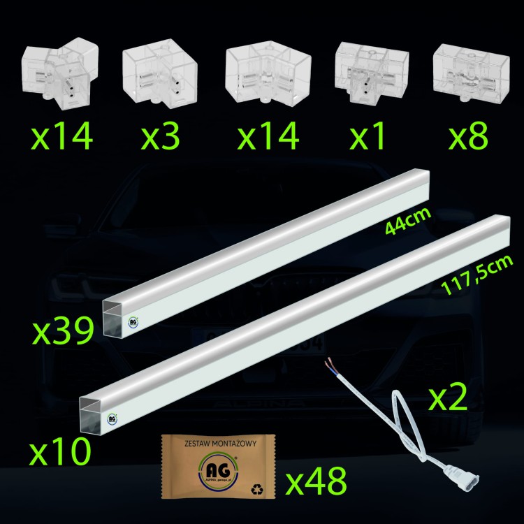 Lampa sufitowa LED Hexagon IP44 - 450W - 110 lm/W - 243 x 411cm - barwa zimna