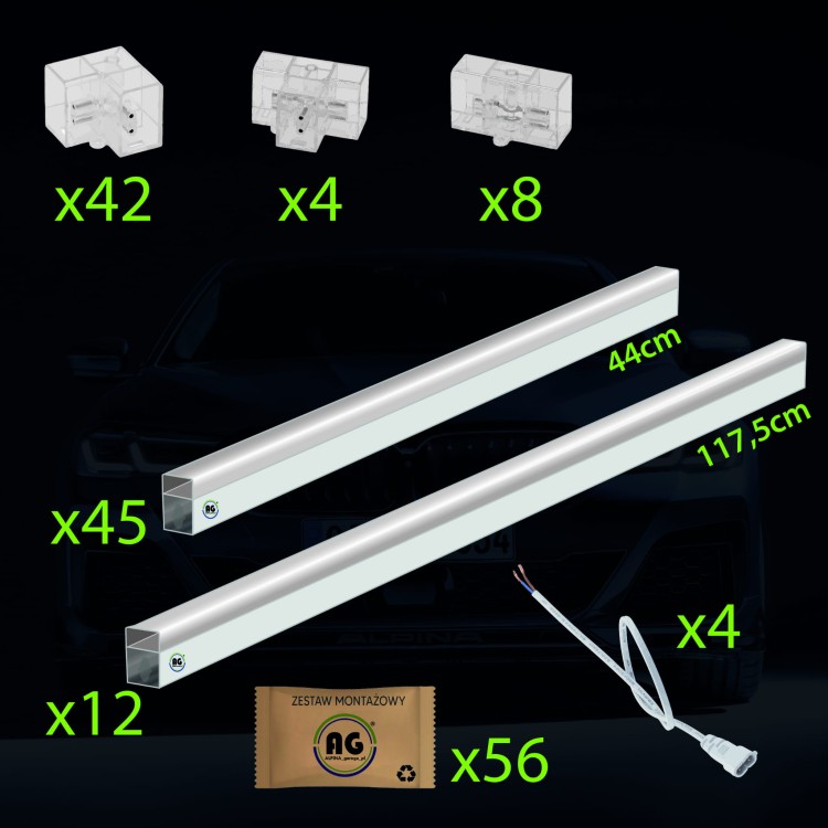 Lampa sufitowa LED Hexagon IP44 - 520W - 110 lm/W - 243 x 485cm - barwa zimna