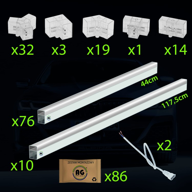 Lampa sufitowa LED Hexagon IP44 - 750W - 110 lm/W - 290 x 505cm - barwa zimna