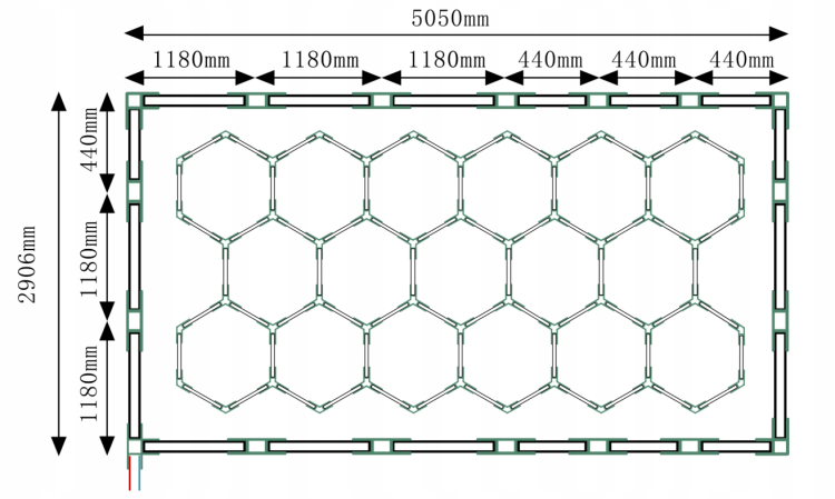 Lampa sufitowa LED Hexagon IP44 - 750W - 110 lm/W - 290 x 505cm - barwa zimna